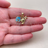Oro Laminado Fancy Pendant, Gold Filled Style Airplane Design, Blue Enamel Finish, Golden Finish, 05.459.0093