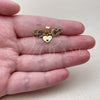 Oro Laminado Fancy Pendant, Gold Filled Style Heart and Little Girl Design, with Garnet and Aqua Blue Cubic Zirconia, Polished, Golden Finish, 05.459.0099