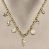 Oro Laminado Fancy Necklace, Gold Filled Style Fish and Rolo Design, Polished, Golden Finish, 04.470.0002.18 (Thickness, 18 Inches Length)