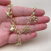 Oro Laminado Fancy Necklace, Gold Filled Style Star and Money Sign Design, Polished, Golden Finish, 04.470.0005.18 (Thickness, 18 Inches Length)