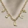 Oro Laminado Fancy Necklace, Gold Filled Style Star and Money Sign Design, Polished, Golden Finish, 04.470.0005.18 (Thickness, 18 Inches Length)
