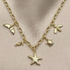 Oro Laminado Fancy Necklace, Gold Filled Style Fish and Seahorse Design, Polished, Golden Finish, 04.470.0007.18 (Thickness, 18 Inches Length)