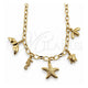 Oro Laminado Fancy Necklace, Gold Filled Style Fish and Seahorse Design, Polished, Golden Finish, 04.470.0007.18 (Thickness, 18 Inches Length)