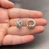 White Gold Filled Huggie Hoop, Infinite Design, with White Cubic Zirconia, Polished, Rhodium Finish, 02.471.0001.16