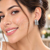 White Gold Filled Huggie Hoop, Baguette Design, Polished, Rhodium Finish, 02.471.0002.16