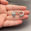 White Gold Filled Huggie Hoop, Baguette Design, Polished, Rhodium Finish, 02.471.0002.16