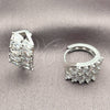 White Gold Filled Huggie Hoop, Baguette Design, Polished, Rhodium Finish, 02.471.0002.16