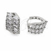 White Gold Filled Huggie Hoop, Baguette Design, Polished, Rhodium Finish, 02.471.0002.16