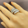 White Gold Filled Multi Stone Ring, Baguette and Cluster Design, with White Cubic Zirconia, Polished, Rhodium Finish, 01.471.0001 (One size fits all)