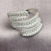 White Gold Filled Multi Stone Ring, Baguette and Cluster Design, with White Cubic Zirconia, Polished, Rhodium Finish, 01.471.0001 (One size fits all)