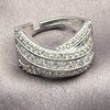 White Gold Filled Multi Stone Ring, Cluster Design, with White Cubic Zirconia, Polished, Rhodium Finish, 01.471.0004 (One size fits all)