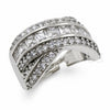 White Gold Filled Multi Stone Ring, Cluster Design, with White Cubic Zirconia, Polished, Rhodium Finish, 01.471.0004 (One size fits all)