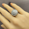 White Gold Filled Multi Stone Ring, Baguette and Cluster Design, with White Cubic Zirconia, Polished, Rhodium Finish, 01.471.0006 (One size fits all)