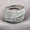 White Gold Filled Multi Stone Ring, Baguette Design, with White Cubic Zirconia, Polished, Rhodium Finish, 01.471.0007 (One size fits all)