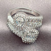 White Gold Filled Multi Stone Ring, Teardrop and Baguette Design, with White Cubic Zirconia, Polished, Rhodium Finish, 01.471.0009 (One size fits all)