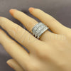 White Gold Filled Multi Stone Ring, Baguette Design, with White Cubic Zirconia, Polished, Rhodium Finish, 01.471.0011 (One size fits all)