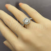 White Gold Filled Multi Stone Ring, Baguette and Cluster Design, with White Cubic Zirconia, Polished, Rhodium Finish, 01.471.0012 (One size fits all)