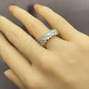 White Gold Filled Multi Stone Ring, Baguette Design, with White Cubic Zirconia, Polished, Rhodium Finish, 01.471.0013 (One size fits all)
