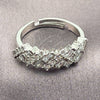 White Gold Filled Multi Stone Ring, Baguette Design, with White Cubic Zirconia, Polished, Rhodium Finish, 01.471.0013 (One size fits all)