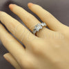 White Gold Filled Multi Stone Ring, Baguette Design, with White Cubic Zirconia, Polished, Rhodium Finish, 01.471.0014 (One size fits all)