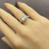 White Gold Filled Multi Stone Ring, Cluster Design, with White Cubic Zirconia, Polished, Rhodium Finish, 01.471.0015 (One size fits all)