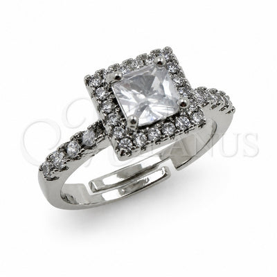White Gold Filled Multi Stone Ring, Cluster Design, with White Cubic Zirconia, Polished, Rhodium Finish, 01.471.0015 (One size fits all)