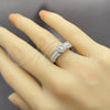 White Gold Filled Multi Stone Ring, Cluster and Baguette Design, with White Cubic Zirconia, Polished, Rhodium Finish, 01.471.0016 (One size fits all)