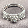 White Gold Filled Multi Stone Ring, Cluster and Baguette Design, with White Cubic Zirconia, Polished, Rhodium Finish, 01.471.0016 (One size fits all)