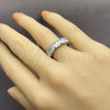 White Gold Filled Multi Stone Ring, Baguette Design, with White Cubic Zirconia, Polished, Rhodium Finish, 01.471.0017 (One size fits all)