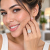 White Gold Filled Multi Stone Ring, Baguette Design, with White Cubic Zirconia, Polished, Rhodium Finish, 01.471.0018 (One size fits all)