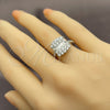 White Gold Filled Multi Stone Ring, Baguette Design, with White Cubic Zirconia, Polished, Rhodium Finish, 01.471.0018 (One size fits all)