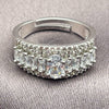 White Gold Filled Multi Stone Ring, Baguette and Cluster Design, with White Cubic Zirconia, Polished, Rhodium Finish, 01.471.0020 (One size fits all)