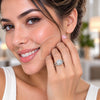 White Gold Filled Multi Stone Ring, Cluster Design, with White Cubic Zirconia, Polished, Rhodium Finish, 01.471.0021 (One size fits all)