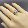 White Gold Filled Multi Stone Ring, Cluster Design, with White Cubic Zirconia, Polished, Rhodium Finish, 01.471.0021 (One size fits all)