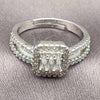 White Gold Filled Multi Stone Ring, Cluster Design, with White Cubic Zirconia, Polished, Rhodium Finish, 01.471.0021 (One size fits all)