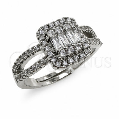 White Gold Filled Multi Stone Ring, Cluster Design, with White Cubic Zirconia, Polished, Rhodium Finish, 01.471.0021 (One size fits all)