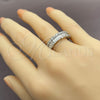 White Gold Filled Multi Stone Ring, Baguette Design, with White Cubic Zirconia, Polished, Rhodium Finish, 01.471.0022 (One size fits all)