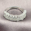 White Gold Filled Multi Stone Ring, Baguette Design, with White Cubic Zirconia, Polished, Rhodium Finish, 01.471.0022 (One size fits all)