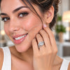 White Gold Filled Multi Stone Ring, Baguette Design, with White Cubic Zirconia, Polished, Rhodium Finish, 01.471.0023 (One size fits all)