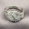 White Gold Filled Multi Stone Ring, Baguette Design, with White Cubic Zirconia, Polished, Rhodium Finish, 01.471.0023 (One size fits all)