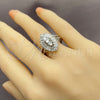 White Gold Filled Multi Stone Ring, Evil Eye and Cluster Design, with White Cubic Zirconia, Polished, Rhodium Finish, 01.471.0024 (One size fits all)