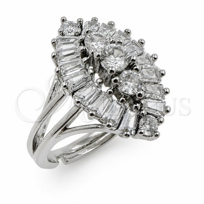 White Gold Filled Multi Stone Ring, Evil Eye and Cluster Design, with White Cubic Zirconia, Polished, Rhodium Finish, 01.471.0024 (One size fits all)