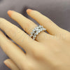 White Gold Filled Multi Stone Ring, Baguette Design, with White Cubic Zirconia, Polished, Rhodium Finish, 01.471.0026 (One size fits all)