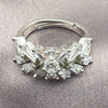 White Gold Filled Multi Stone Ring, Baguette Design, with White Cubic Zirconia, Polished, Rhodium Finish, 01.471.0026 (One size fits all)