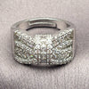 White Gold Filled Multi Stone Ring, Bow and Cluster Design, with White Cubic Zirconia, Polished, Rhodium Finish, 01.471.0027 (One size fits all)