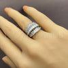 White Gold Filled Multi Stone Ring, Evil Eye and Baguette Design, with White Cubic Zirconia, Polished, Rhodium Finish, 01.471.0028 (One size fits all)
