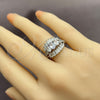 White Gold Filled Multi Stone Ring, Evil Eye and Baguette Design, with White Cubic Zirconia, Polished, Rhodium Finish, 01.471.0030 (One size fits all)