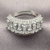 White Gold Filled Multi Stone Ring, Baguette Design, with White Cubic Zirconia, Polished, Rhodium Finish, 01.471.0031 (One size fits all)