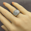White Gold Filled Multi Stone Ring, Cluster Design, with White Cubic Zirconia, Polished, Rhodium Finish, 01.471.0032 (One size fits all)