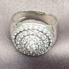 White Gold Filled Multi Stone Ring, Cluster Design, with White Cubic Zirconia, Polished, Rhodium Finish, 01.471.0032 (One size fits all)